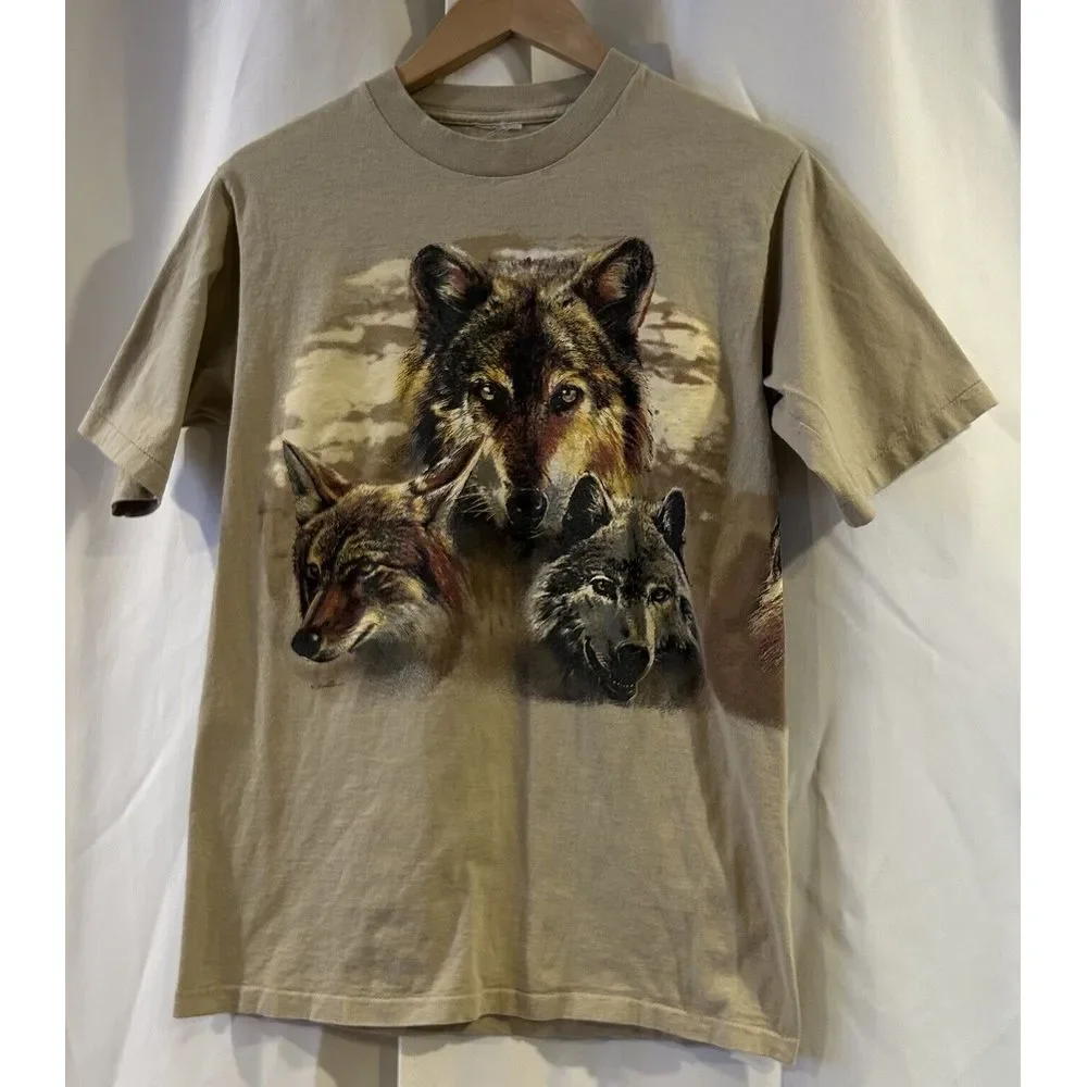 Vintage Wolf Nature AOP Habitat Single Stitch‎ T-shirt 1995